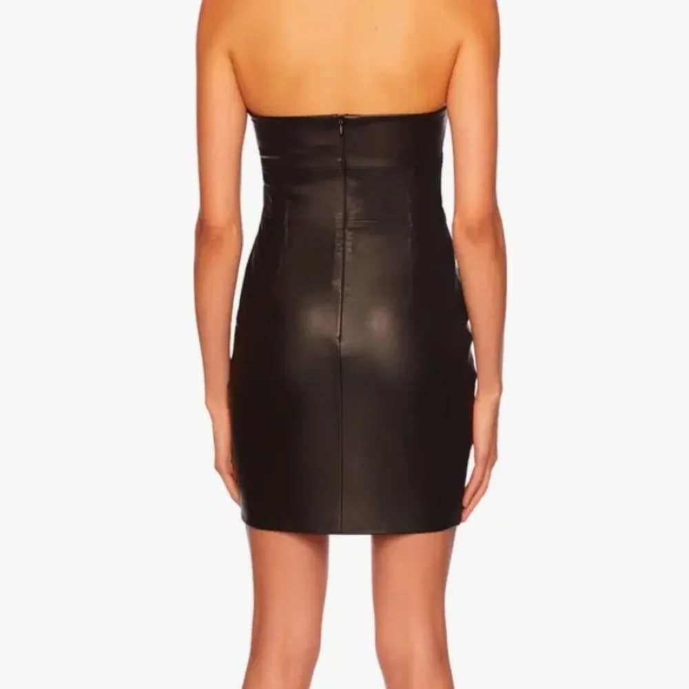 Susana Monaco Wire Strapless Faux Leather Dress - Picture 3 of 14